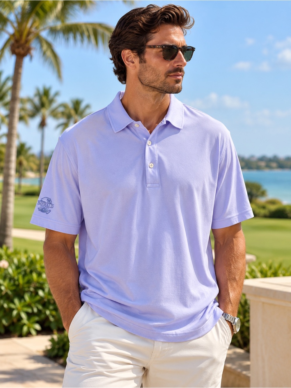 Polo Golf Ralph Lauren Vintage Lisle Pima Cotton Polo Shirt Lavender XXL